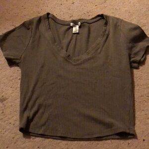 Bozzolo green crop shirt size large